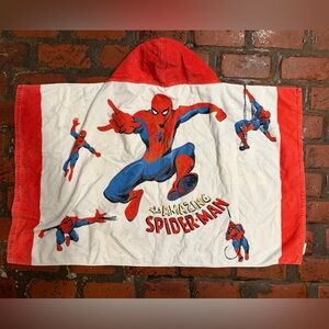 Pottery Barn Kids Marvel Comics Spider-Man Hooded Towel 30x50” LIKE NEW